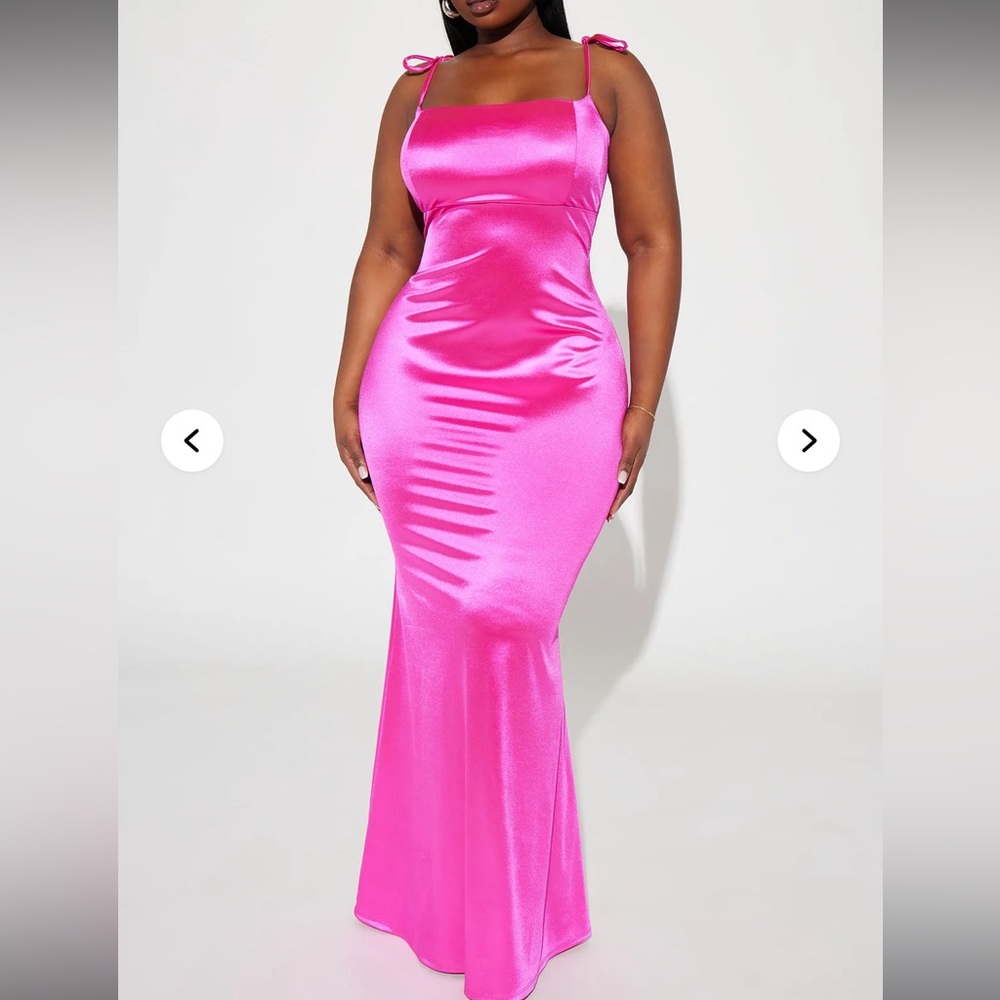 Hot Pink Satin Dress